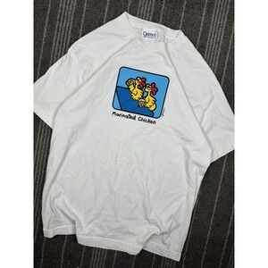 Vtg Grimm Shirt Men's Large White Marinated Chicken Bar Drinking Y2K Funny